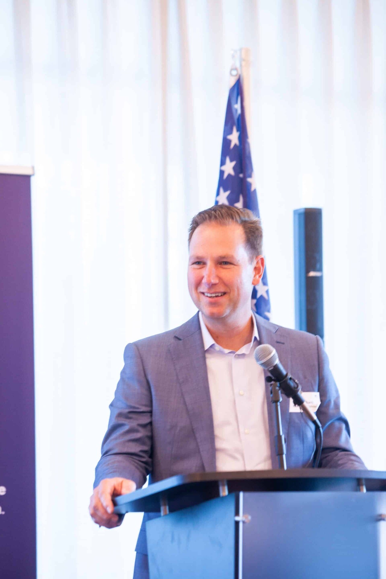 Brian Burch, BA ’97, speaks at his alma mater, the University of Dallas